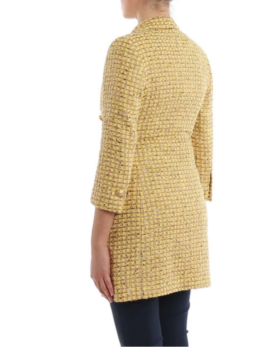Tagliatore Gorsuch Yellow Tweed Double-Breasted Blazer Jacket see measurements - Picture 5 of 11